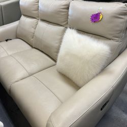 Power Recliner Sofa And Loveseat New Cream Color 