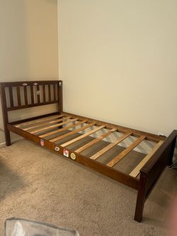 Twin Wood Bed Frame with Slats