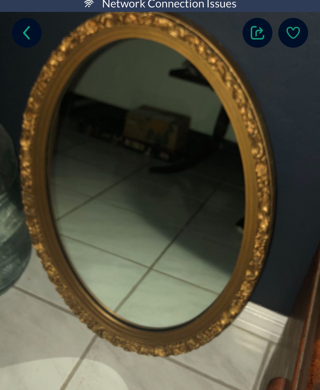Antique Oval Mirror Approx 2x1.5 Ft