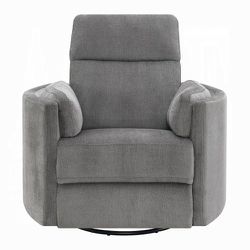 Charcoal Chenille Recliner with Swivel & Glider