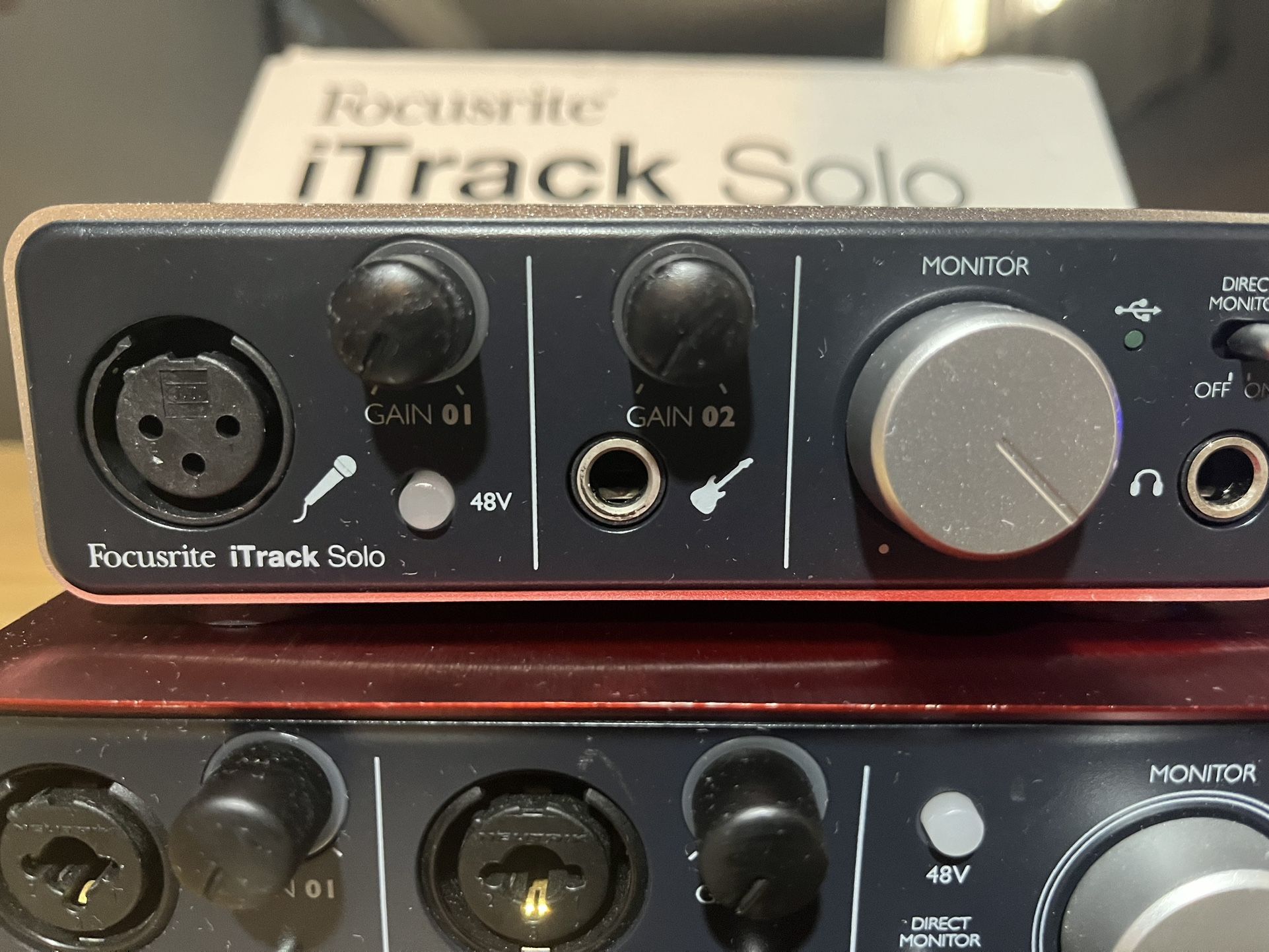 Focusrite Scarlett 2i2 USB Audio Interface & Focusrite iTrack Solo Lightning Audio Interface 2 Channel 3 Port