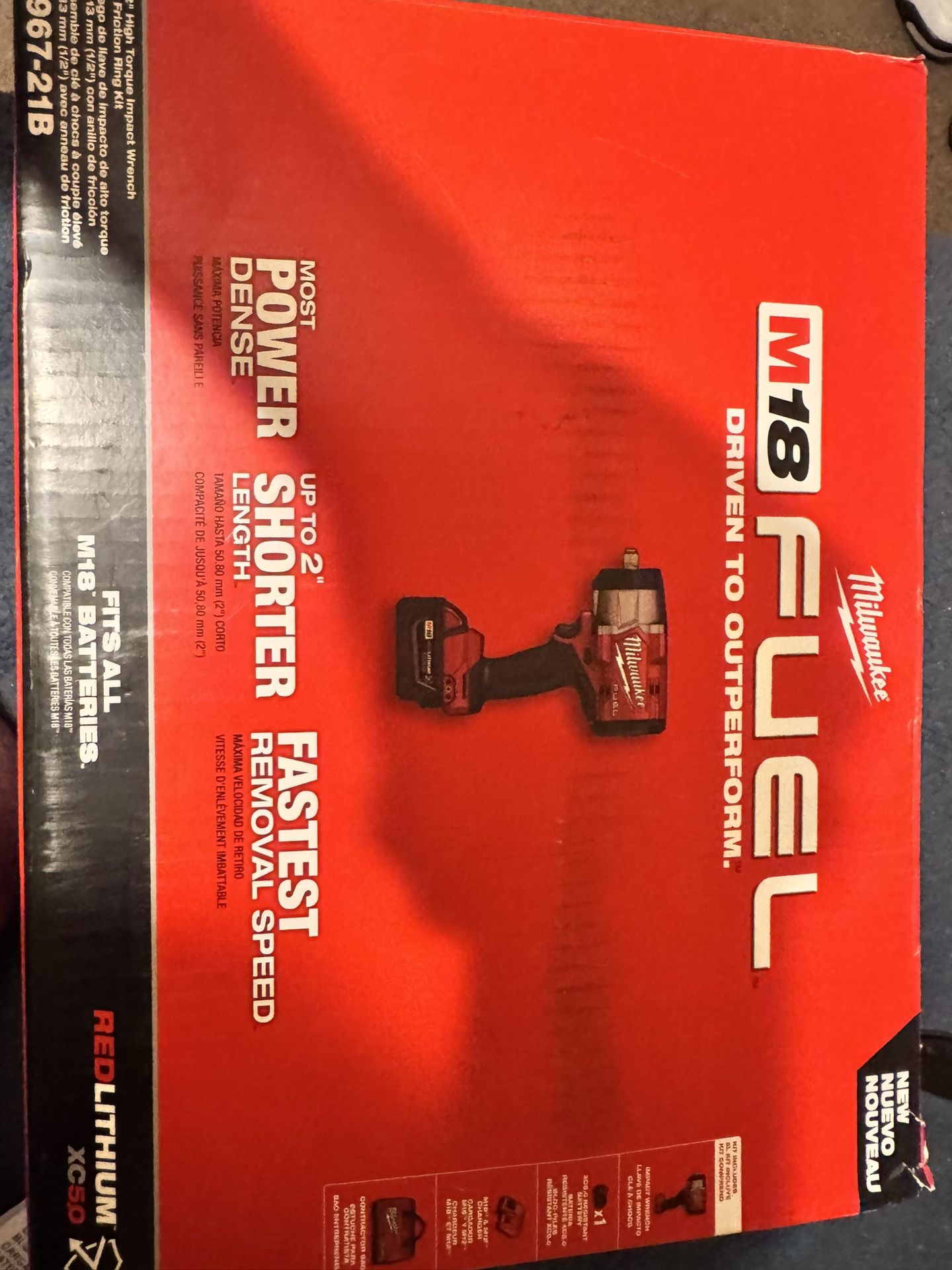 18V Lithium-Ion Brushless Cordless 1/2 in. Impact Wrench w/Friction Ring Kit w/One 5.0 Ah Battery and Bag