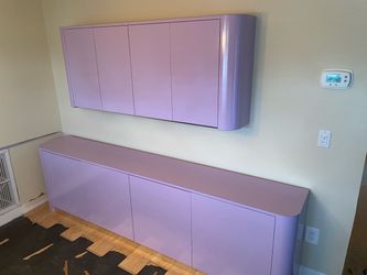 Purple cabinets upper and lowers