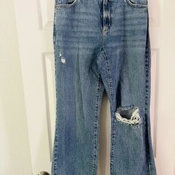 Garage Brand Jame Large  Wide Leg, Distressed  High Waist Jeans