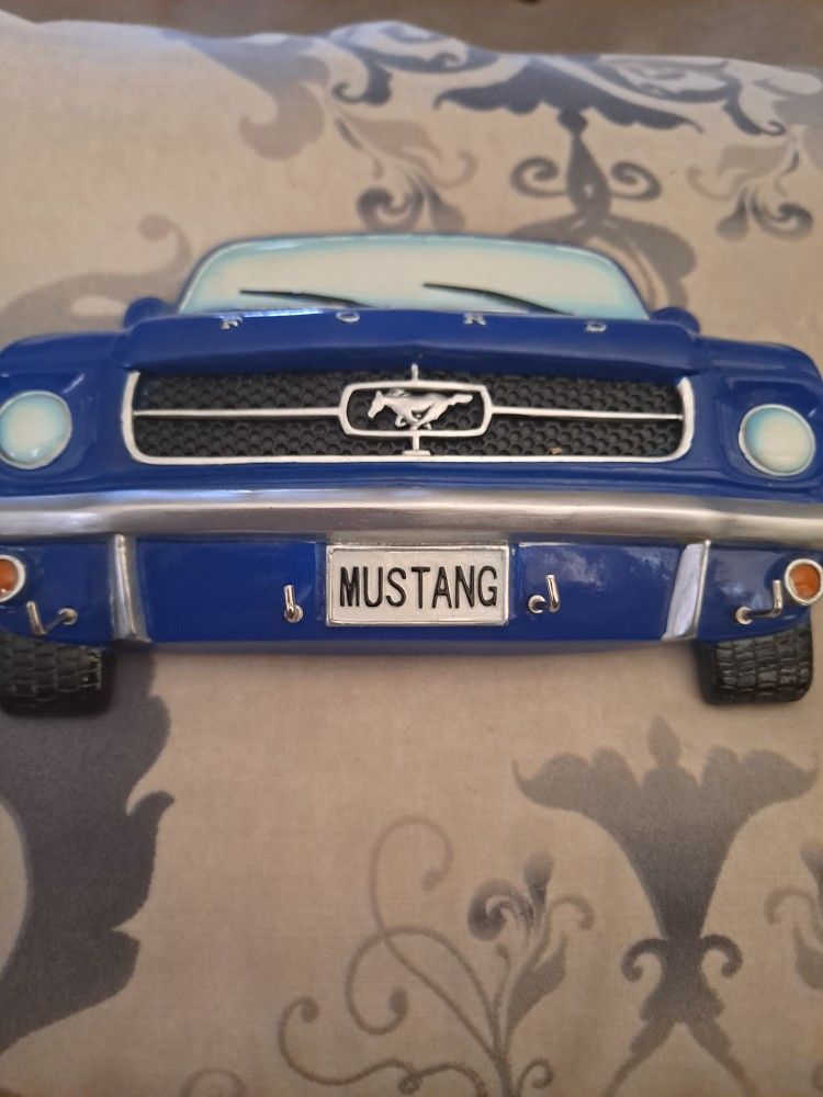 Blue Ceramic Ford Mustang Key Holder