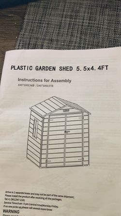5.5 X 4.4 foot shed open box