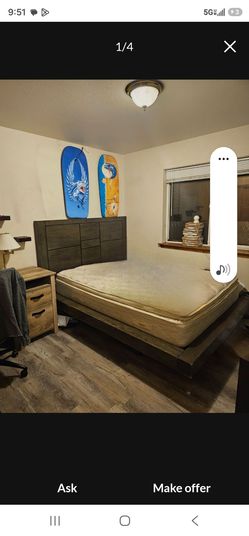 5 piece bedroom set- queen