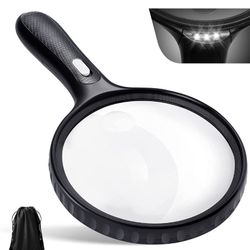Magnifying Glass with Light, 5.5 Inch Large Magnifier 3X 10X