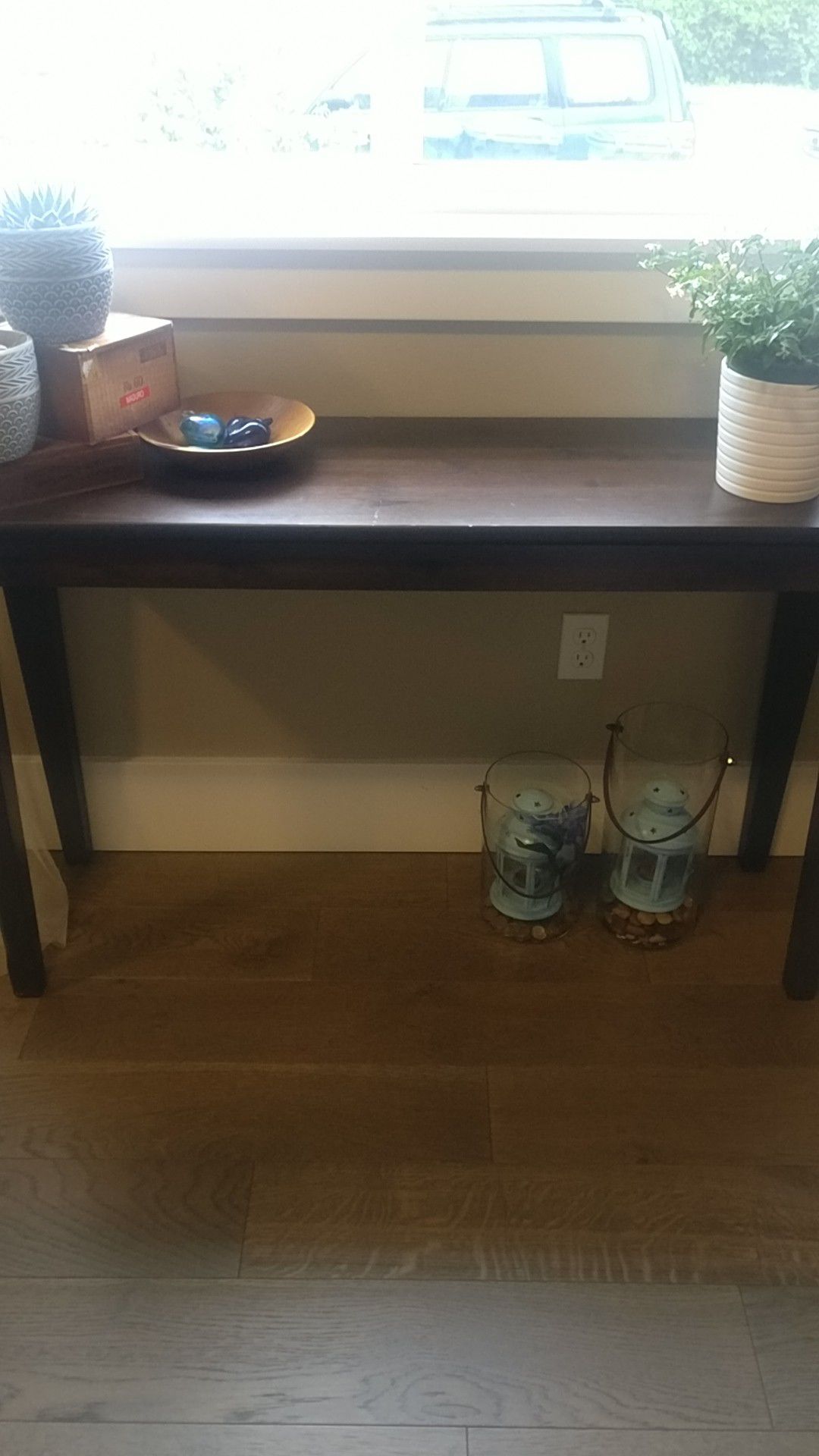 Solid wood sofa console table