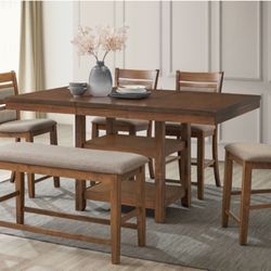 6 Pc Dining Set With 18” Leaf