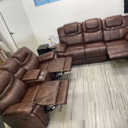 COMFY NEW SANTIAGO RECLINING SOFA AND LOVESEAT SET ON SALE ONLY $1199. IN STOCK SAME DAY DELIVERY 🚚 EASY FINANCING 