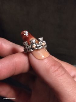 vintage sterling silver triple teddy bear ring