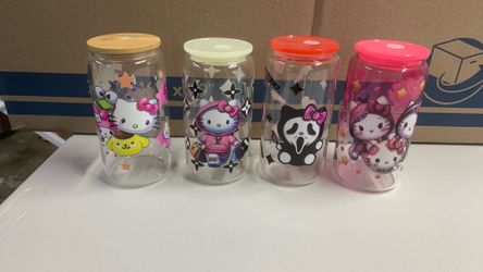 Hello Kitty 16oz glass cups