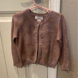 Toddler Girl, Brown Button Up Cardigan Sweater