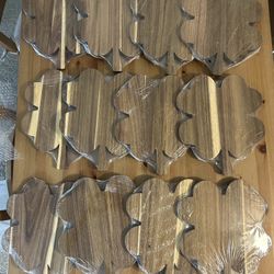 12 Pcs Shamrock Shaped Wood Serving Trays 11.2” x 11” 