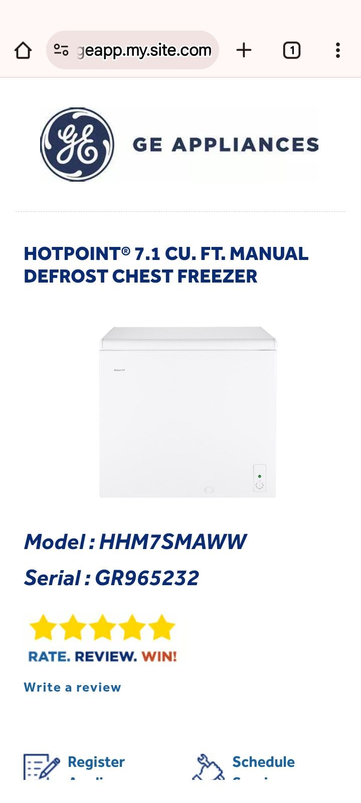 GE Hotpoint Chest Deep Freezer