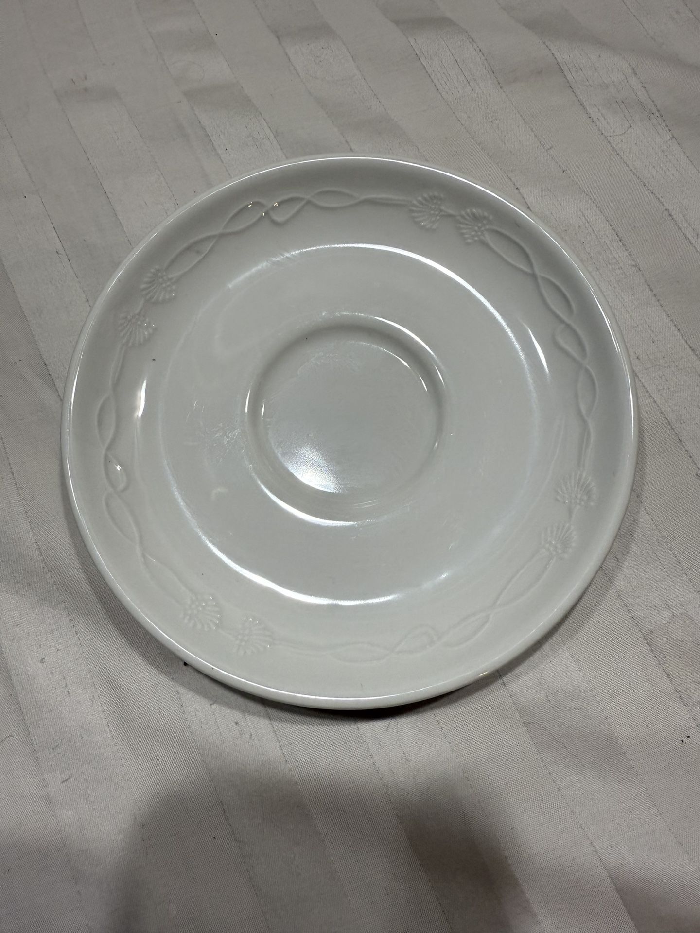 Rego Bel Tygere Saucer Plate Heavy White Shells And Rope