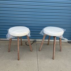 White Swivel Stools Set Of 2