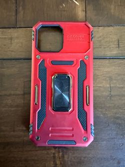 Red Case IPhone 13 Pro Max with ring holder kickstand