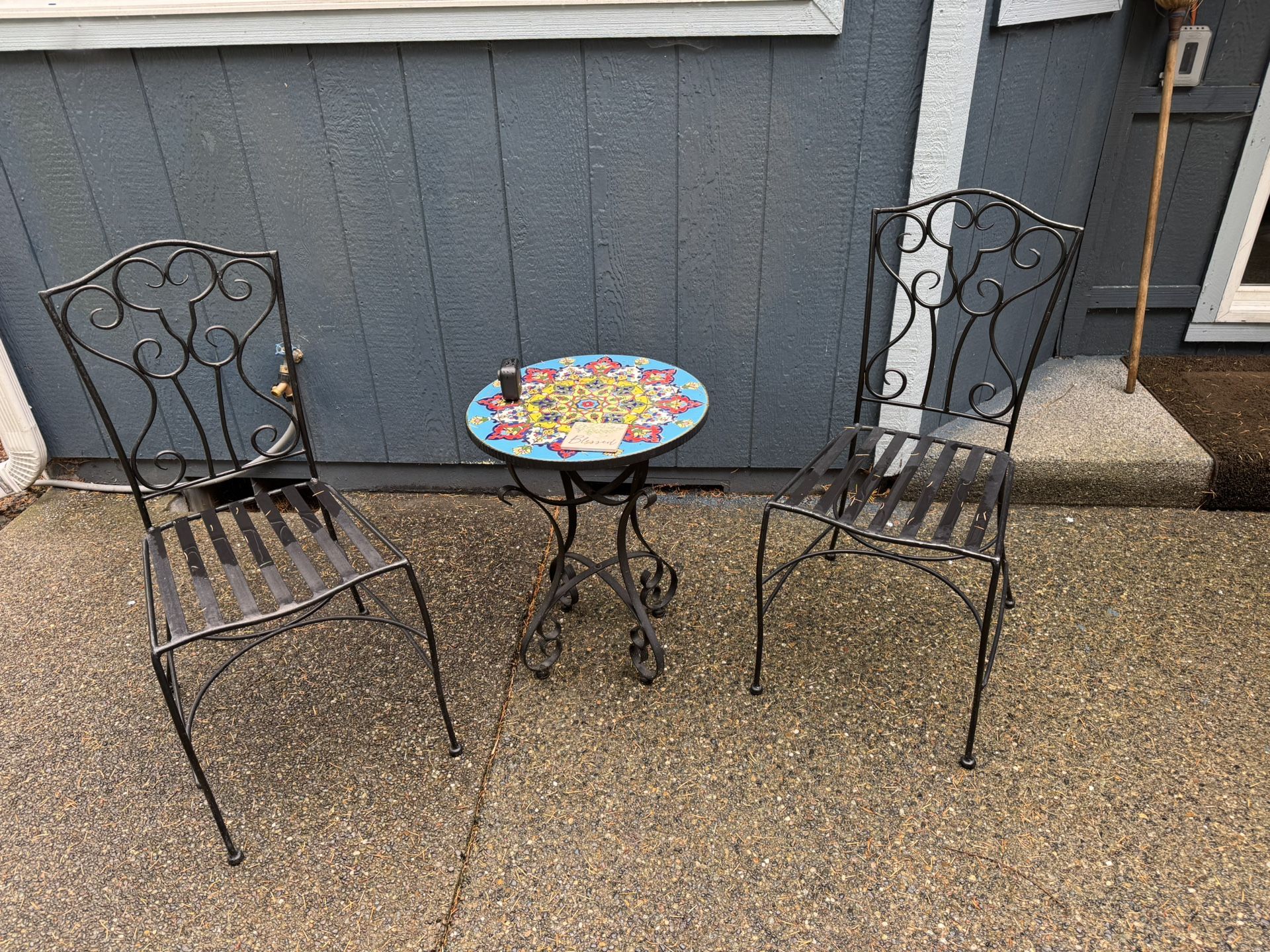 Iron patio set