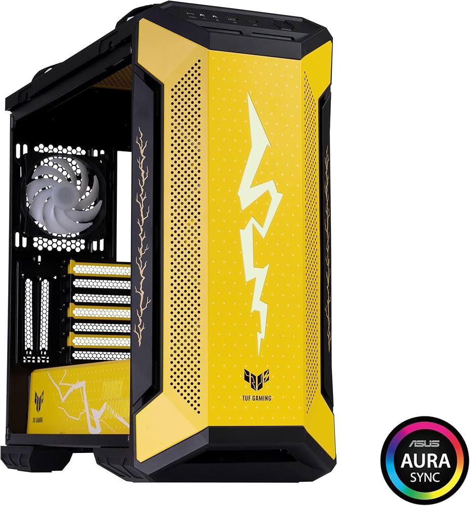 ASUS TUF Gaming GT501 ZENITSU Mid-Tower Computer Case for up to EATX Motherboards with USB 3.0 Front Panel Cases GT501/GRY/WITH Handle Demon Slayer Ed