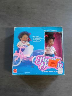 1988 Mattel The Heart Family Neighborhood Kids Tawny Doll Trike Wagon Set 2687