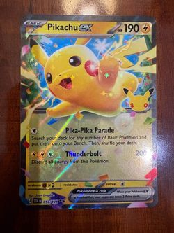 Pokemon Pikachu EX 53/128 30th Anniversary Celebration Ultra Rare Holo NM/M