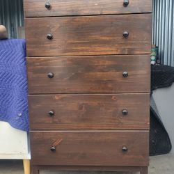 5 Drawer Modern Dark Brown Dresser