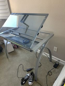 Glass Top Adjustable Drafting Table