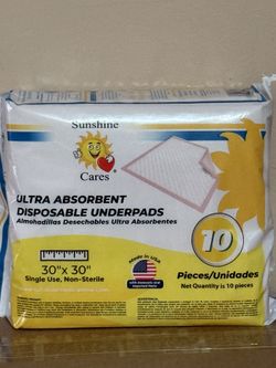 Disposable Underpads Box Of 110 $15.00