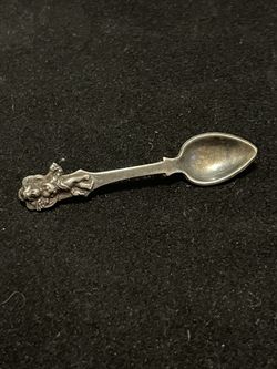 Antique Silver Cupid Spoon Pin 