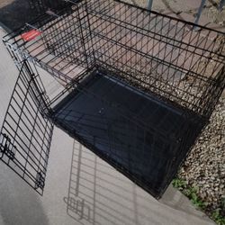 Dog crate double door