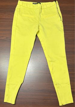 Banana Republic Yellow Sailor Button Mini Skirt Size 6 Side Zip Pockets