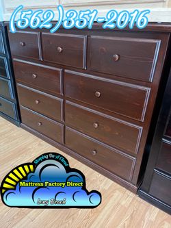 Brown nine drawer dresser pinewood chest cajonera Comoda de Pino
