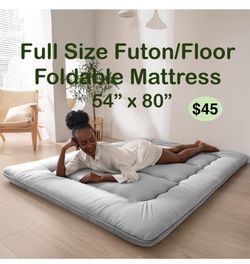 4” Full Size Japanese Floor Mattress Futon Mattress, Thicken Daybed Sleeping Pad Foldable Roll Up Boys Girls Dormitory Kids Lounger Bed Couch and Sofa