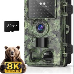 8k 60MP Trail Camera Wifi Camera With Night Vision And 2” LCD Screen