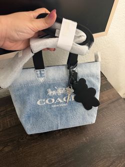 Coach mini tote denim bag new $180 firm pick up only cash only