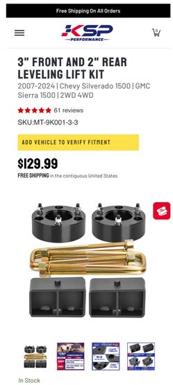 3" FRONT AND 2" REAR LEVELING LIFT KIT 2007-2024 | Chevy Silverado 1500 | GMC Sierra 1500 | 2WD 4WD