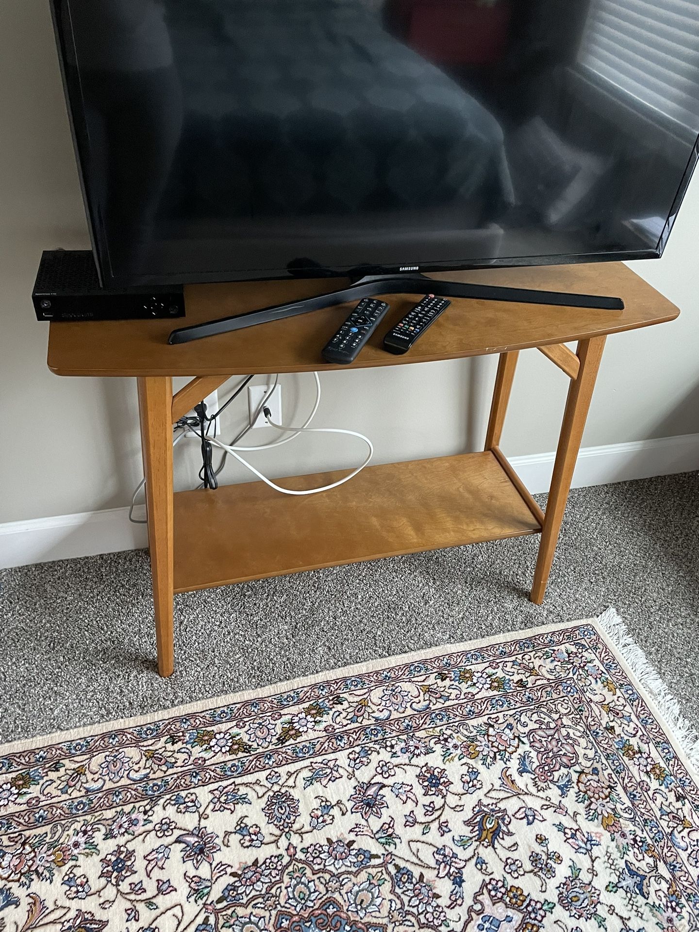 Mid-Century Modern Console Table, Pecan