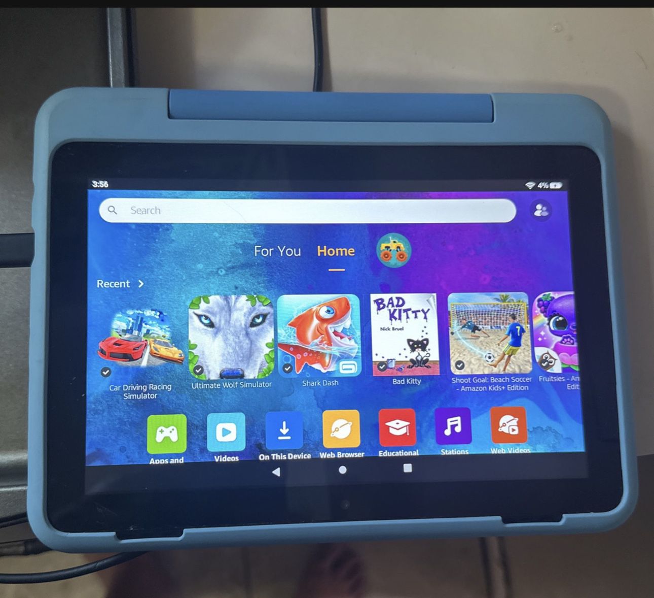 Fire Tablet 8 Kids Edition Blue.