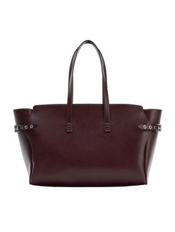 Zara Large Leather Tote Bag