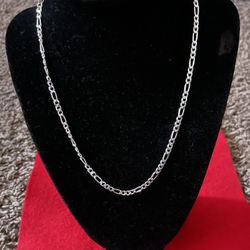 925 Silver Plated Fígaro Chain Necklace 