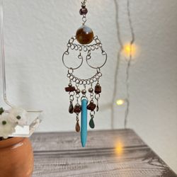 Brown Agate/turquoise Hand Made Earrings