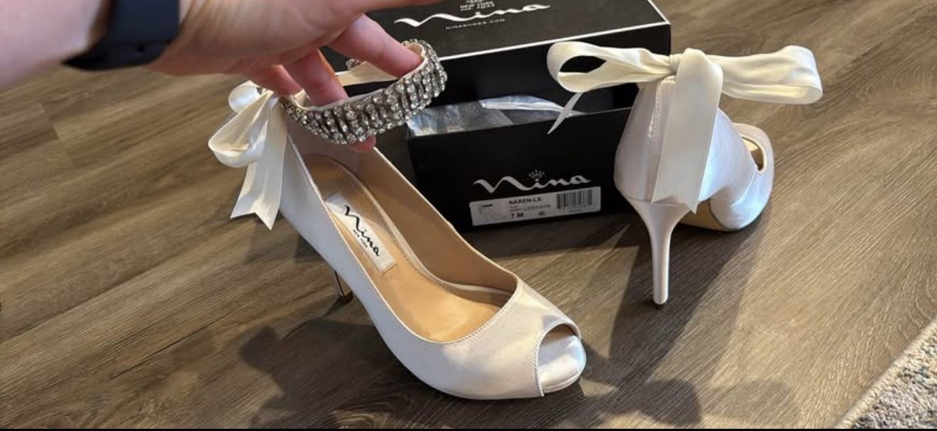 Brand New Size 7 Satin Nina Heels