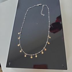 925 Sterling Silver Necklace, Two Tones