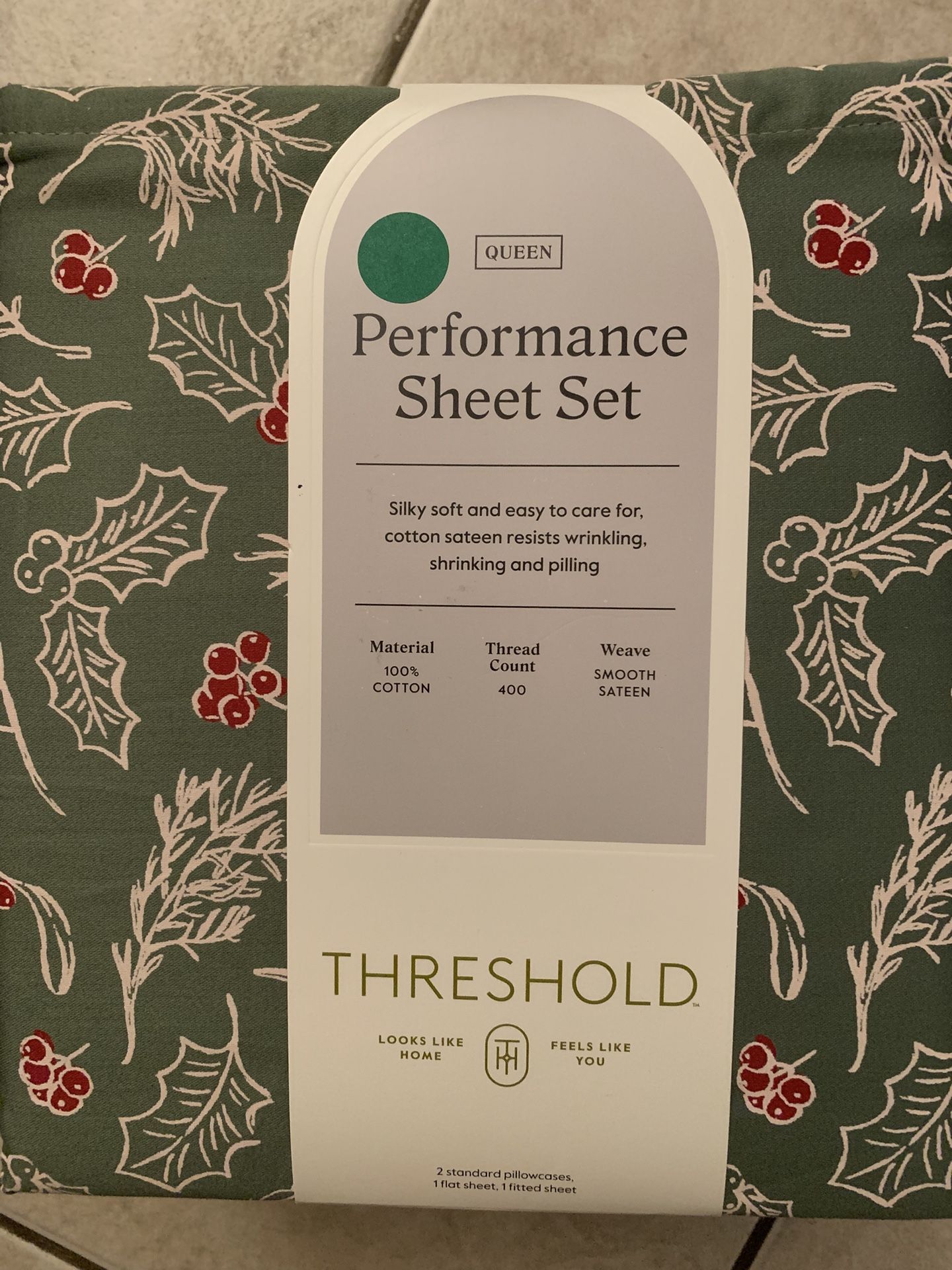 Threshold Christmas Cotton Queen Performance Sheet Set