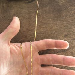 14k Herringbone Chain & Bracelet Set 