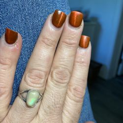 Fine Silver And Opal Gemstone Ring