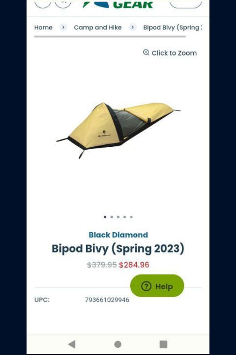 Black Diamond Bipod Bivy(black)
