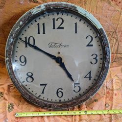 LARGE ANTIQUE TELECHRON WALL CLOCK INDUSTRIAL SALVAGE